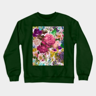 Elegant Vintage floral pattern heaven, shabby chic, plants pattern, botanical illustration, white vintage floral Crewneck Sweatshirt